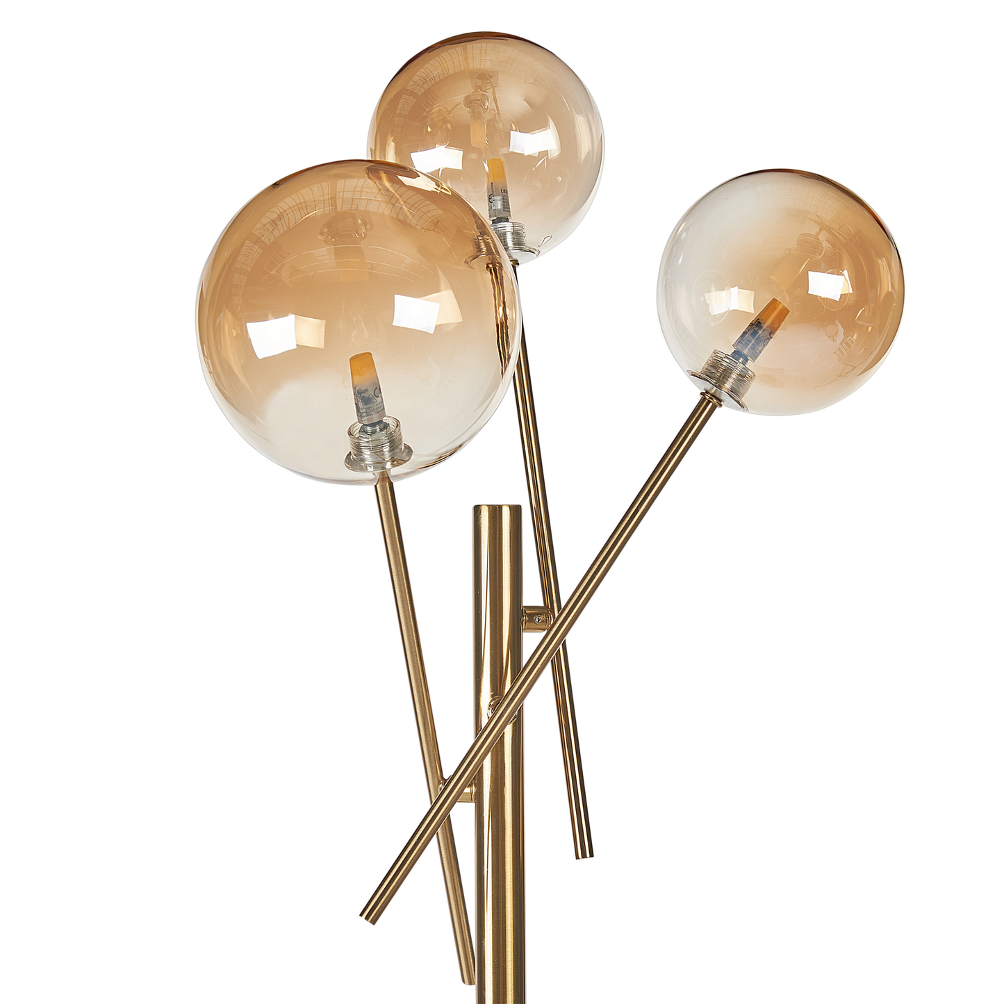 Tischlampe Rauchglas gold 70 cm 3-flammig Kugelform TAMESI
