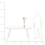 Tischlampe Rauchglas gold 70 cm 3-flammig Kugelform TAMESI