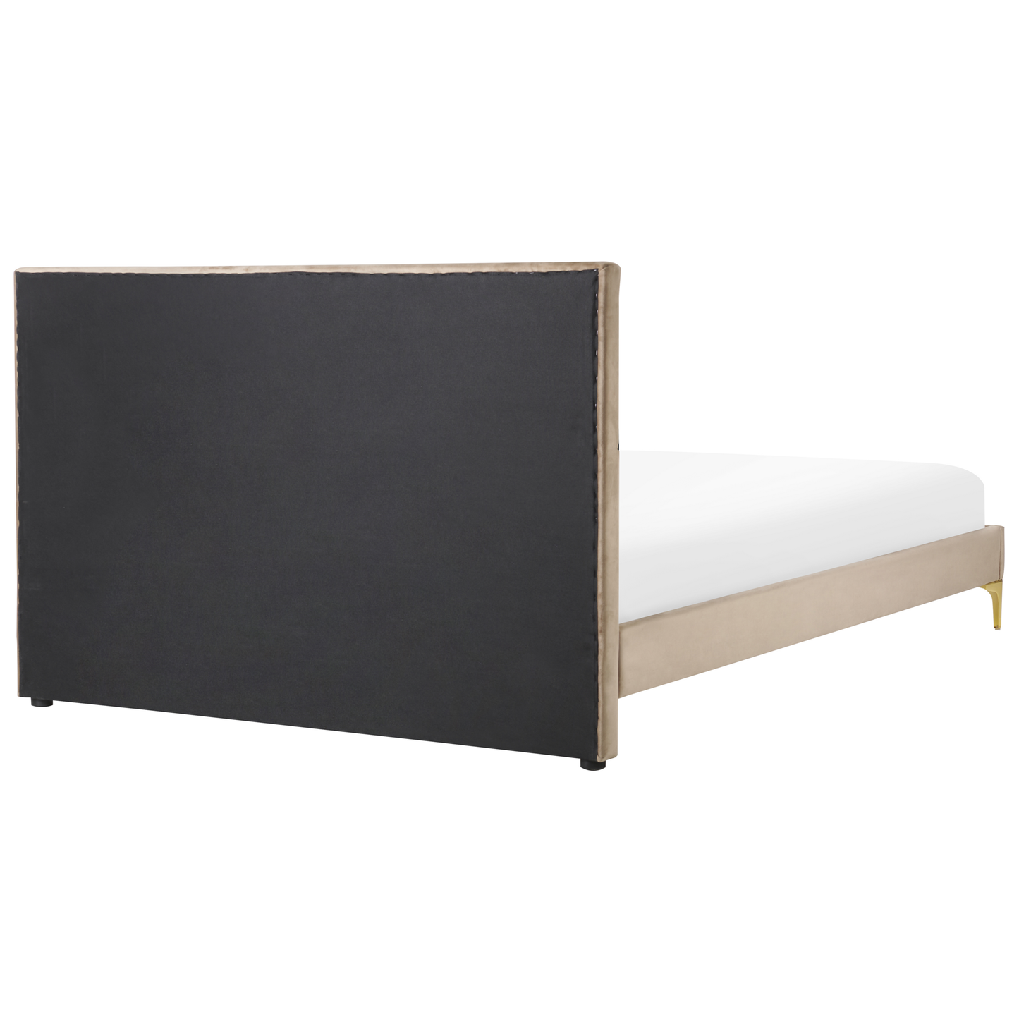 Bett mit Lattenrost Samtstoff LIMOUX 140 x 200 cm Taupe