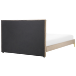Bett mit Lattenrost Samtstoff LIMOUX 140 x 200 cm Taupe