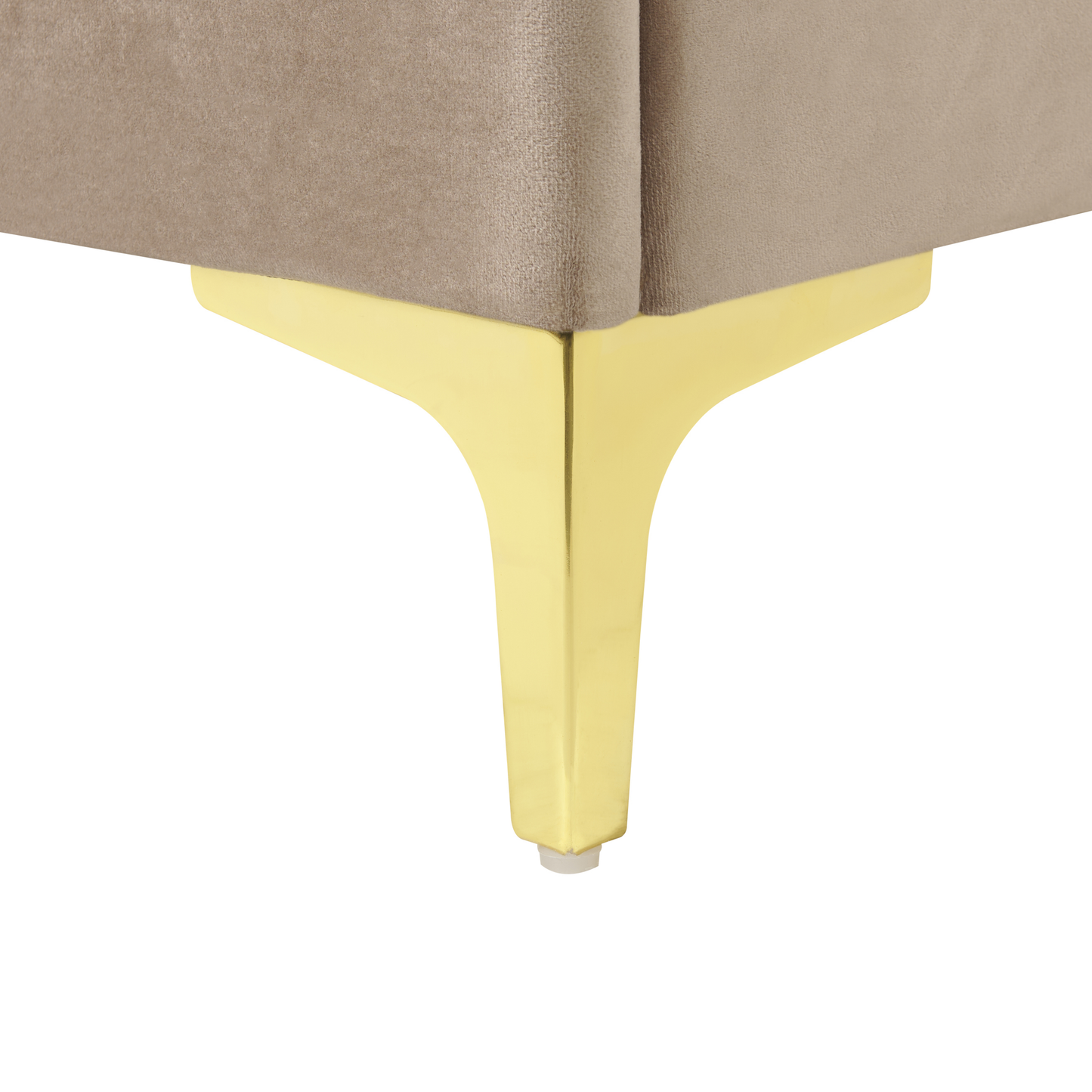 Bett mit Lattenrost Samtstoff LIMOUX 140 x 200 cm Taupe