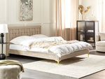 Bett mit Lattenrost Samtstoff LIMOUX 160 x 200 cm Taupe