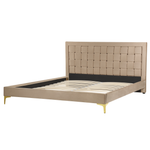 Bett mit Lattenrost Samtstoff LIMOUX 160 x 200 cm Taupe