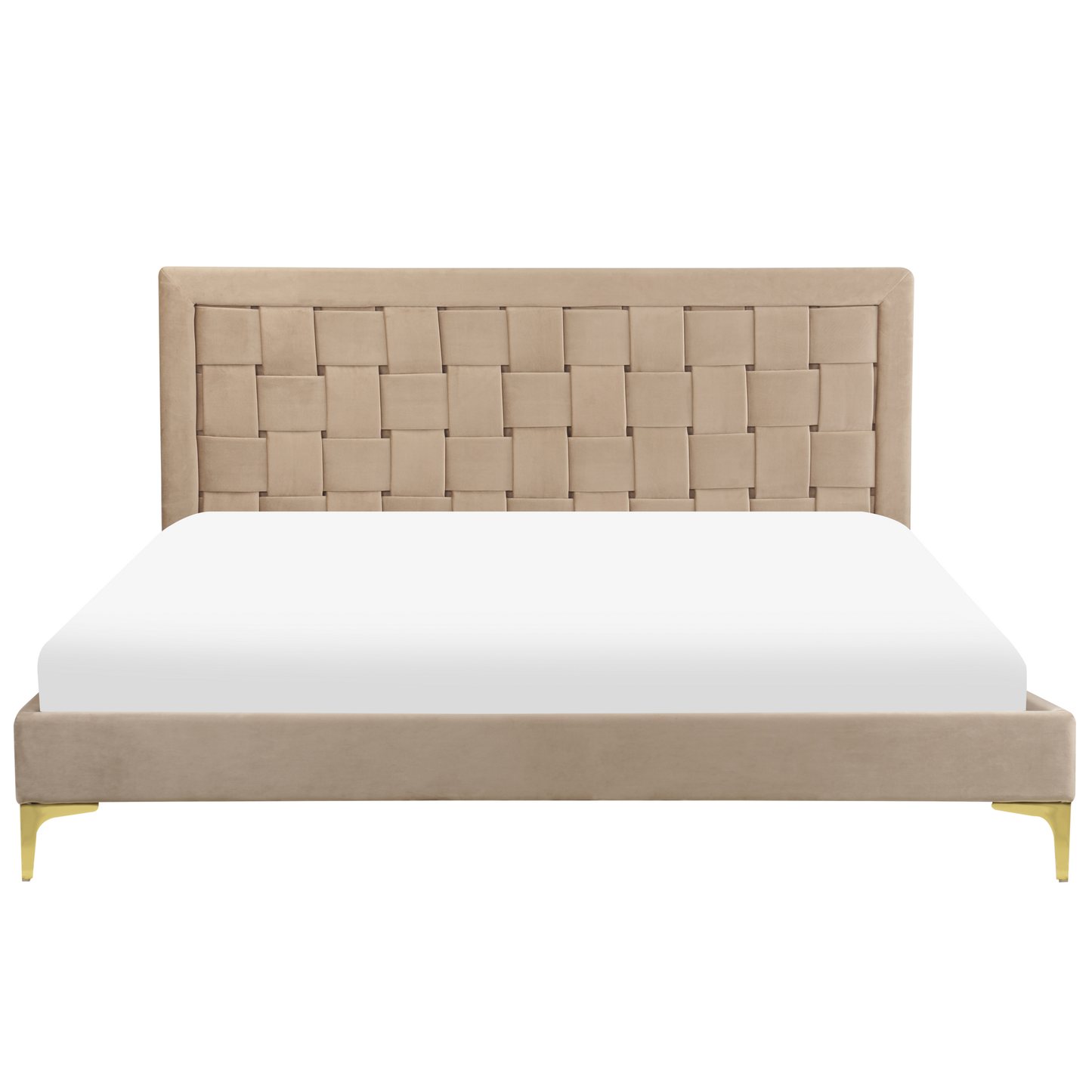 Bett mit Lattenrost Samtstoff LIMOUX 160 x 200 cm Taupe