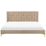 Bett mit Lattenrost Samtstoff LIMOUX 160 x 200 cm Taupe