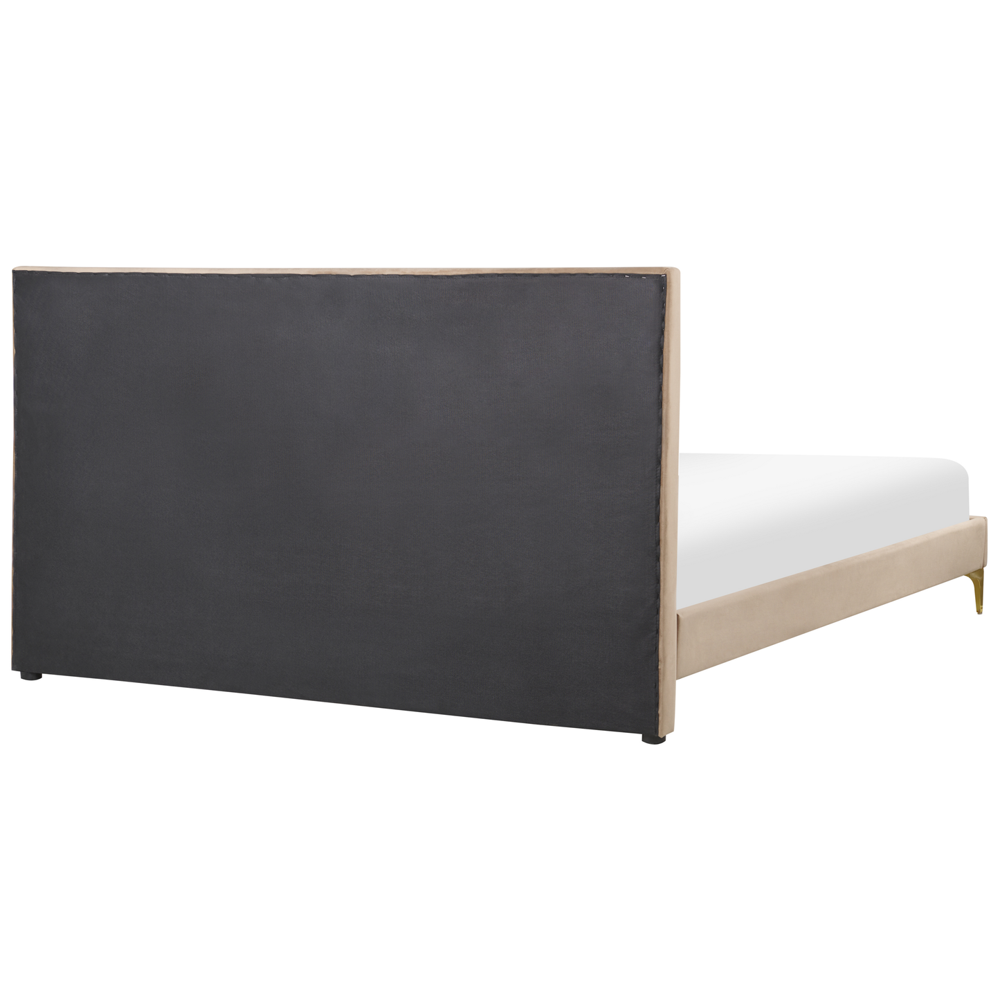 Bett mit Lattenrost Samtstoff LIMOUX 160 x 200 cm Taupe