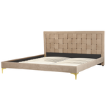 Bett mit Lattenrost Samtstoff LIMOUX 180 x 200 cm Taupe