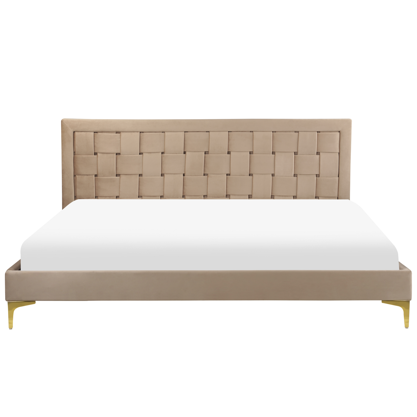 Bett mit Lattenrost Samtstoff LIMOUX 180 x 200 cm Taupe