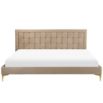 Bett mit Lattenrost Samtstoff LIMOUX 180 x 200 cm Taupe