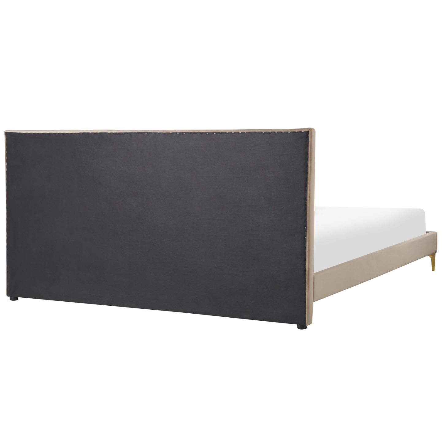 Bett mit Lattenrost Samtstoff LIMOUX 180 x 200 cm Taupe
