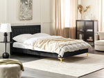 Bett mit Lattenrost Samtstoff LIMOUX 140 x 200 cm Schwarz