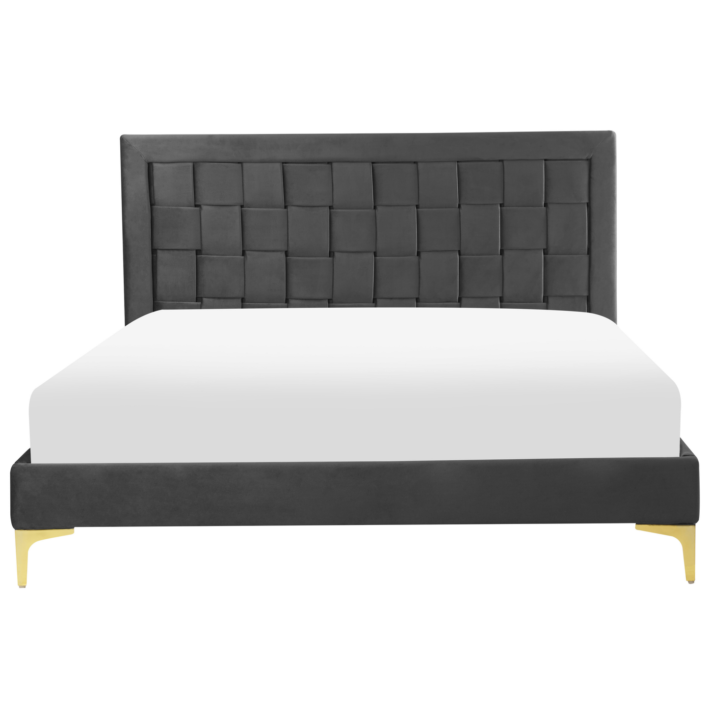 Bett mit Lattenrost Samtstoff LIMOUX 140 x 200 cm Schwarz