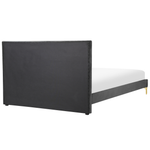 Bett mit Lattenrost Samtstoff LIMOUX 140 x 200 cm Schwarz