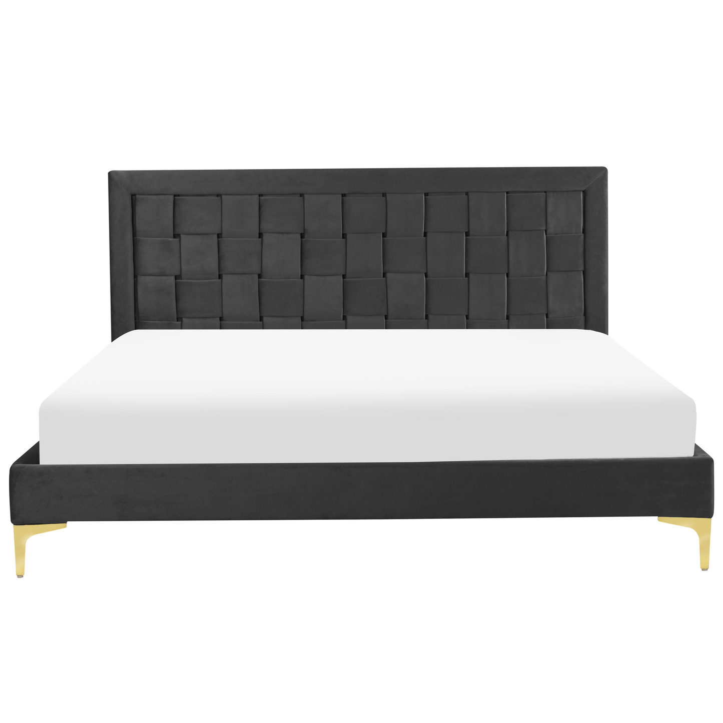 Bett mit Lattenrost Samtstoff LIMOUX 160 x 200 cm Schwarz
