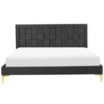 Bett mit Lattenrost Samtstoff LIMOUX 160 x 200 cm Schwarz