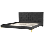 Bett mit Lattenrost Samtstoff LIMOUX 180 x 200 cm Schwarz