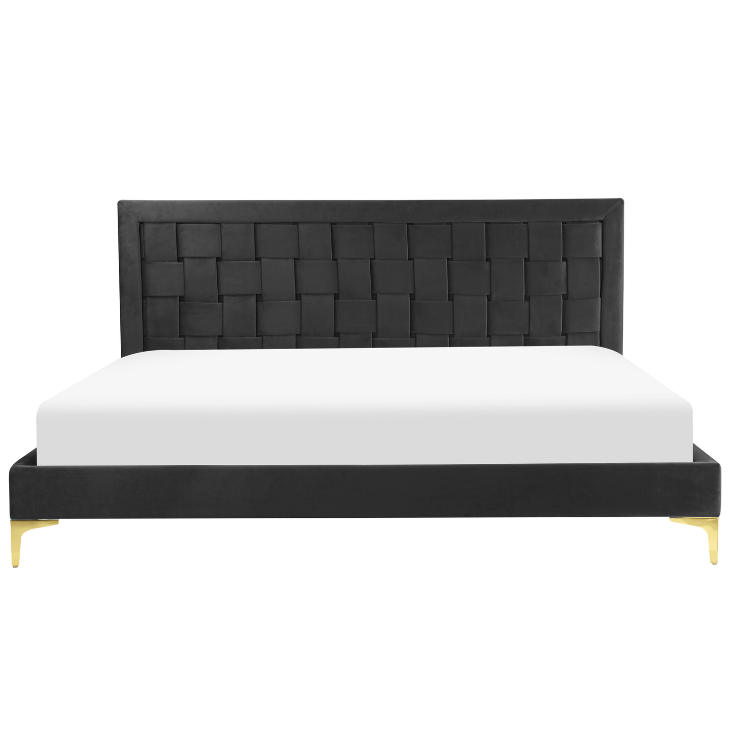 Bett mit Lattenrost Samtstoff LIMOUX 180 x 200 cm Schwarz