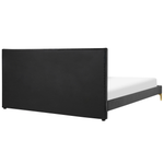 Bett mit Lattenrost Samtstoff LIMOUX 180 x 200 cm Schwarz