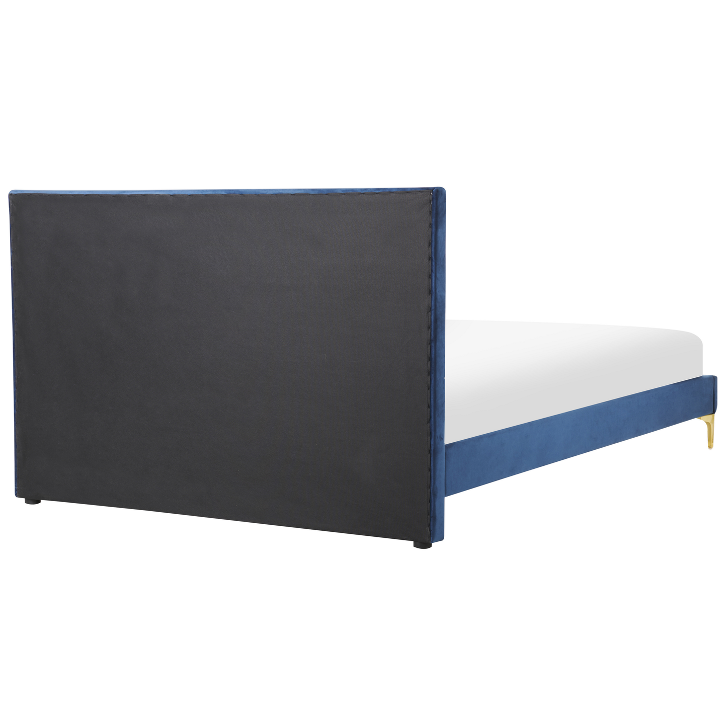 Bett mit Lattenrost Samtstoff LIMOUX 140 x 200 cm Marineblau