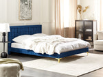 Bett mit Lattenrost Samtstoff LIMOUX 160 x 200 cm Marineblau