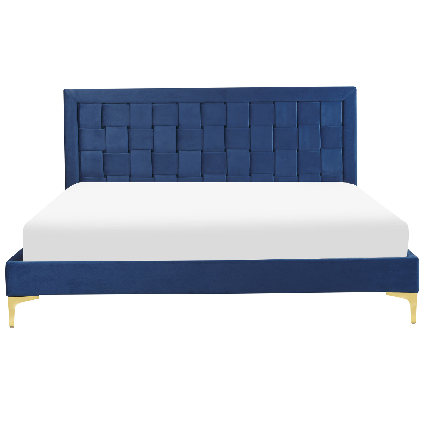 Bett mit Lattenrost Samtstoff LIMOUX 160 x 200 cm Marineblau