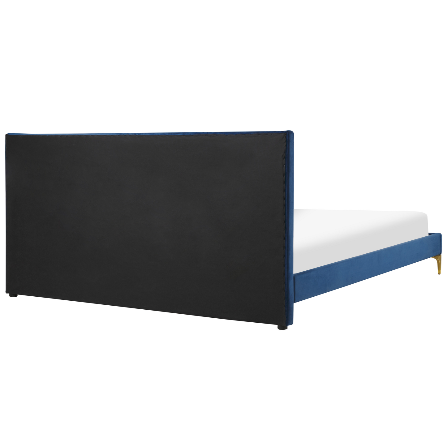 Bett mit Lattenrost Samtstoff LIMOUX 180 x 200 cm Marineblau