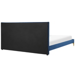 Bett mit Lattenrost Samtstoff LIMOUX 180 x 200 cm Marineblau
