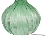 Tischlampe Glas smaragdgrün 41 cm Trommelform KEILA