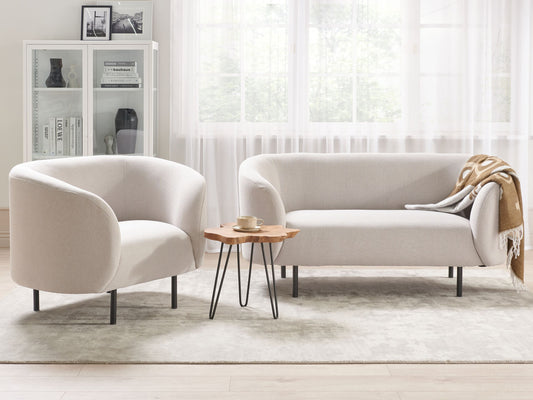 Sofa Set Polsterbezug beige / schwarz 3-Sitzer LOEN