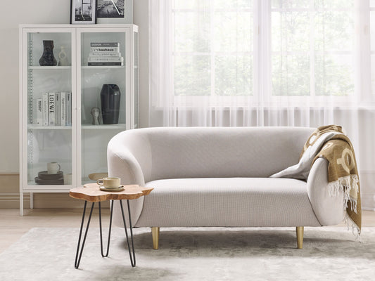 2-Sitzer Sofa Polsterbezug beige / gold LOEN