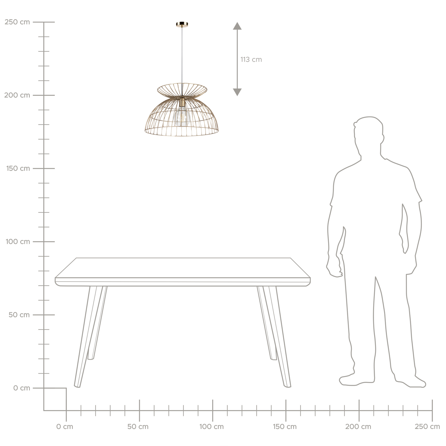 Hängelampe MAHANADI Metall Messing
