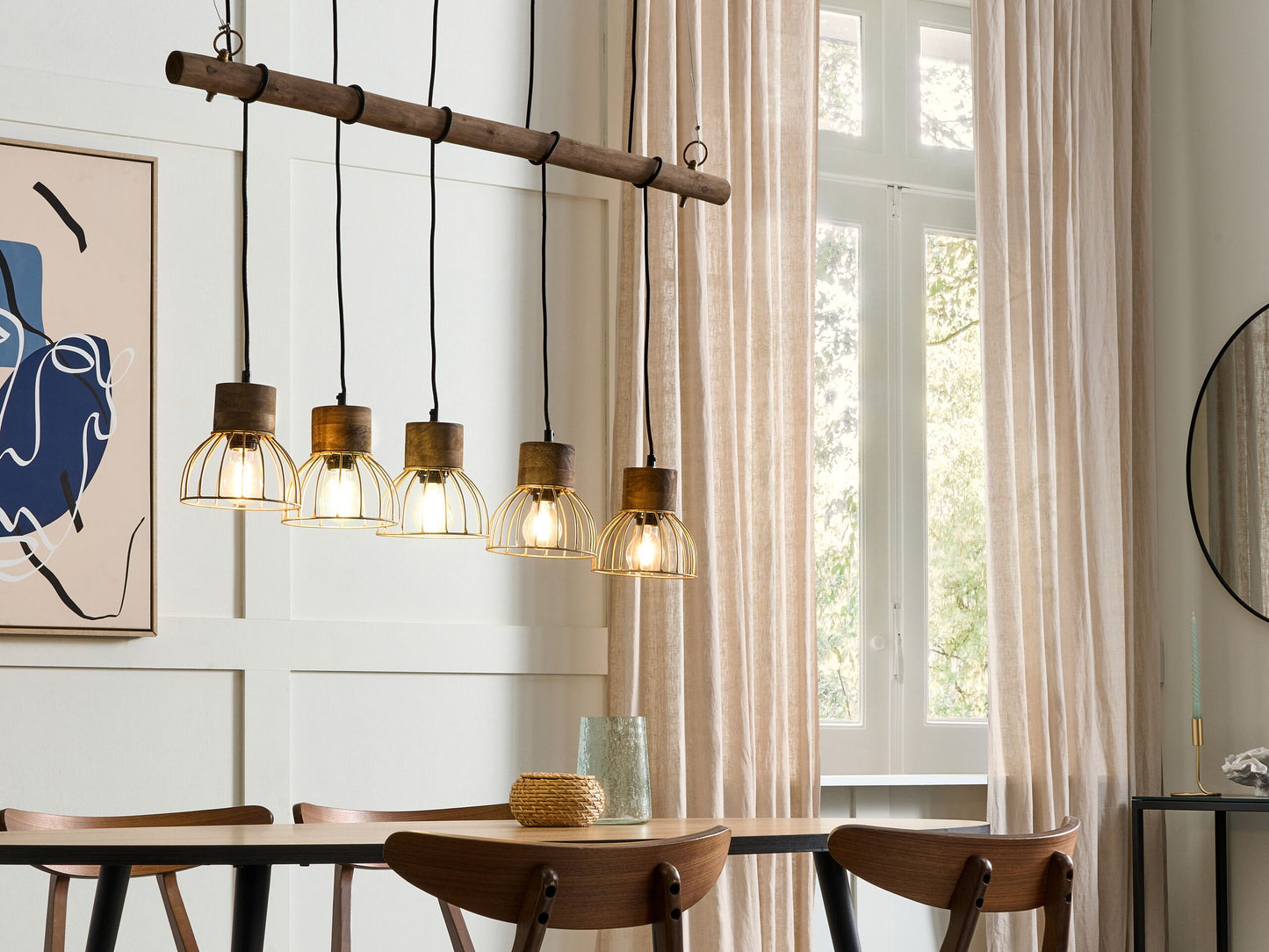 Hängelampe VARADA Holz Braun