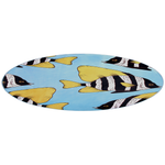 Kinderteppich blau ⌀ 140 cm Fischmuster Kurzflor FIZME