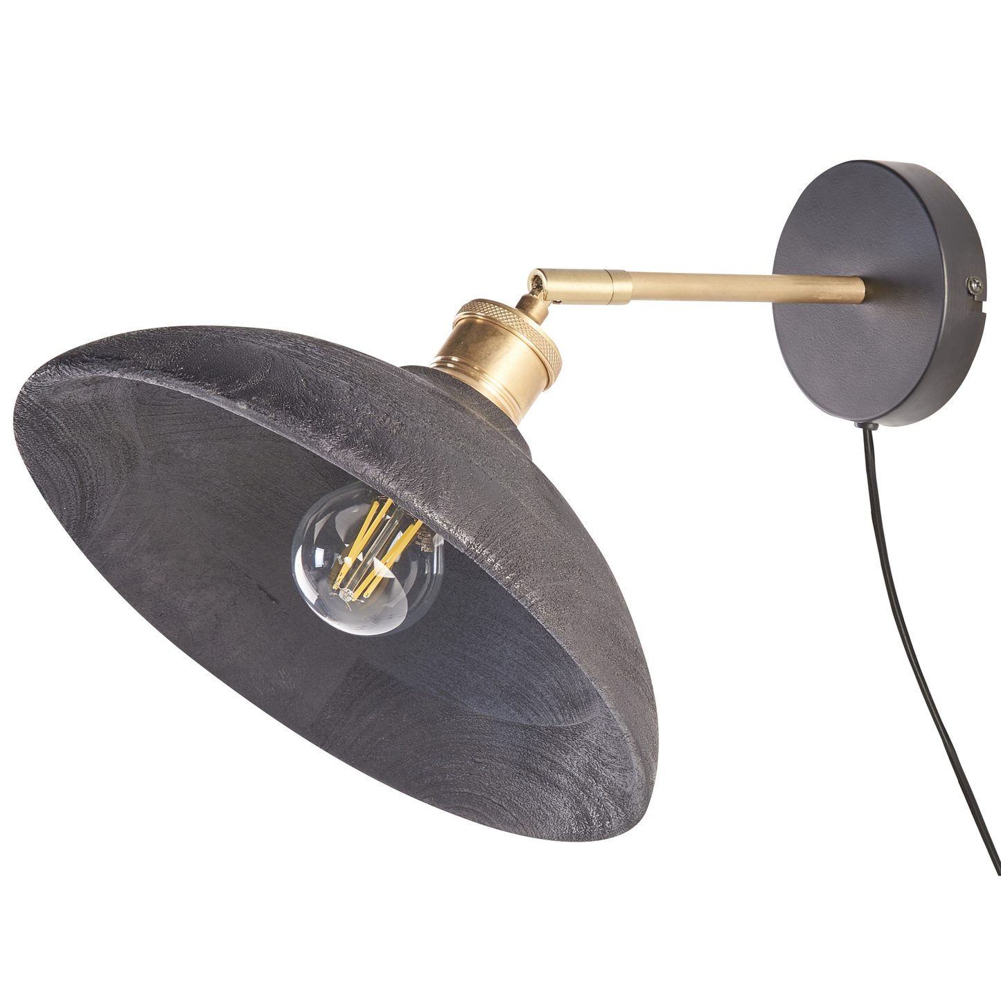 Wandlampe YERALA verstellbar Mango Holz Schwarz