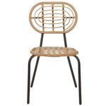 Gartenstuhl 4er Set PRATELLO Polyrattan Naturfarben