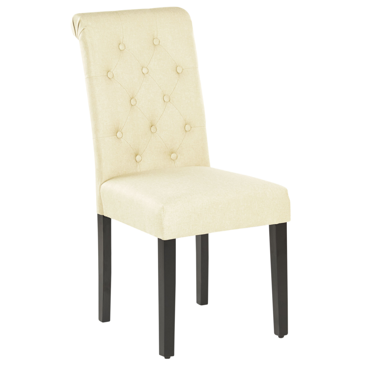 Esszimmerstuhl 2er Set VELVA Stoff Creme