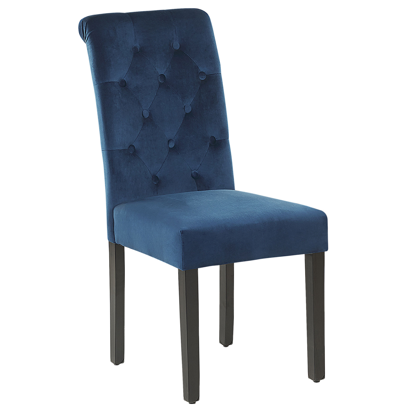 Esszimmerstuhl 2er Set Samtstoff Dunkelblau VELVA
