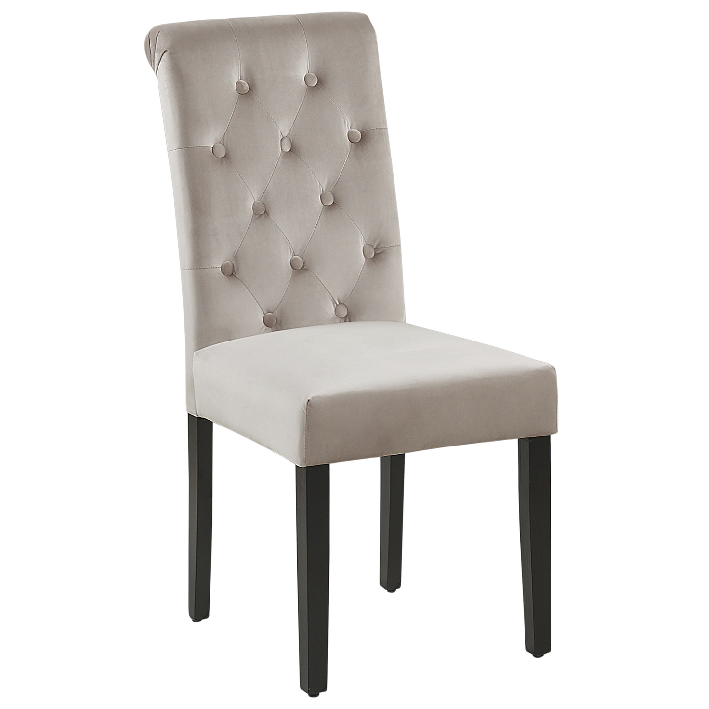 Esszimmerstuhl 2er Set Samtstoff Grau VELVA