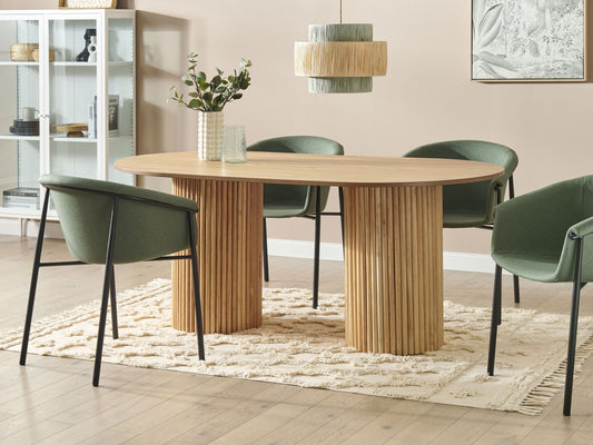 Esstisch SHERIDAN Naturfarbene Esche 180 cm 100 cm