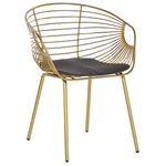 Esszimmerstuhl 2er Set HOBACK Metall Gold