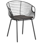 Esszimmerstuhl 2er Set HOBACK Metall Schwarz