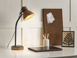 Schreibtischlampe KOLAR Mango Holz Dunkelbraun