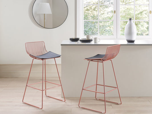 Set mit 2 Barstühlen FREDONIA Metall Roségold