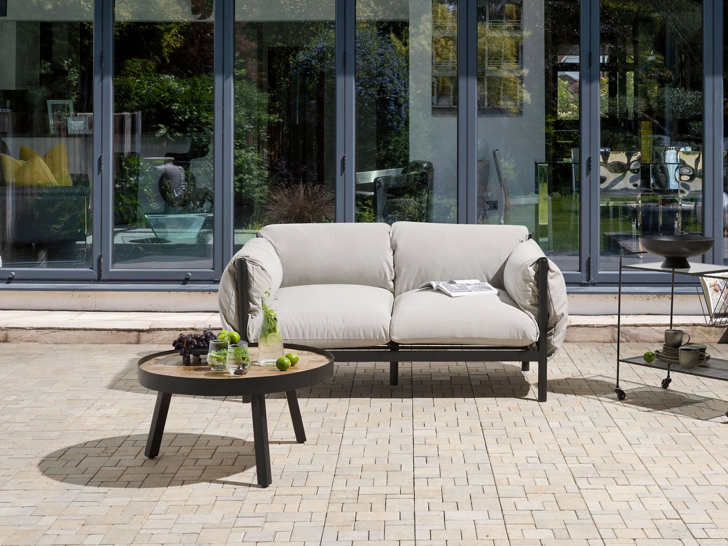 Gartensofa 2-Sitzer ESPERIA Metall Grau