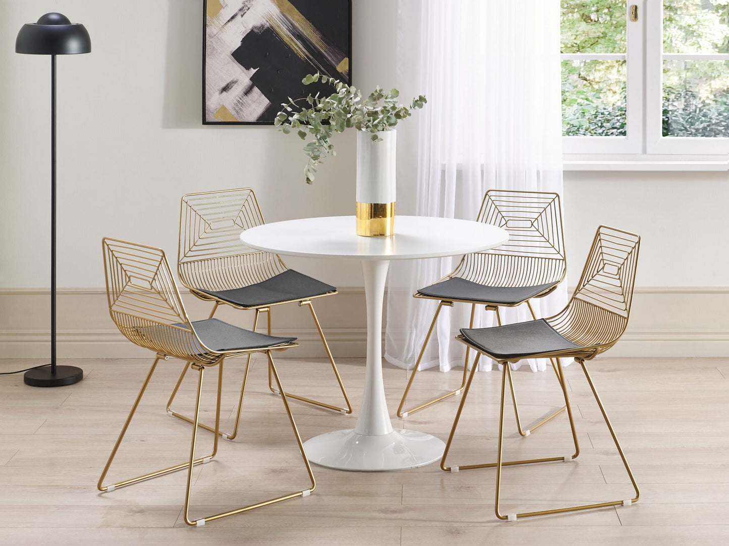 Esszimmerstuhl 2er Set BEATTY Metall Gold