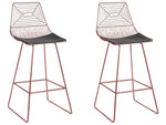 Set mit 2 Barstühlen BISBEE Metall Roségold