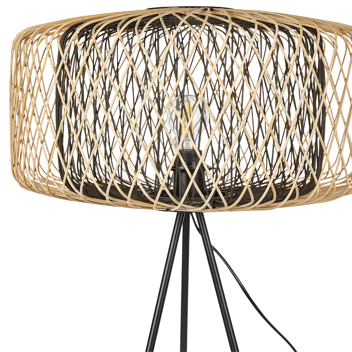 Stehlampe JAVARI Bambusholz Schwarz