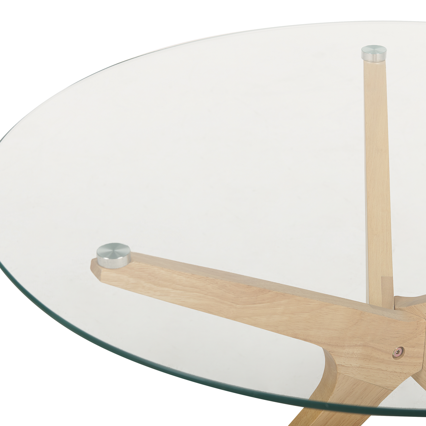 Couchtisch Glas transparent / hellbraun ⌀ 80 cm VALLEY