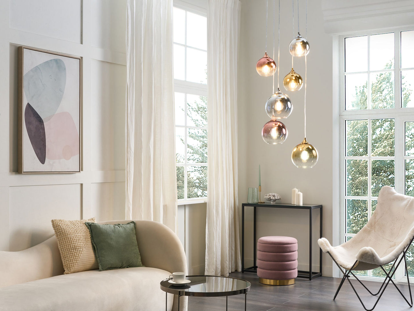 Hängelampe TOOMA Glas Messing