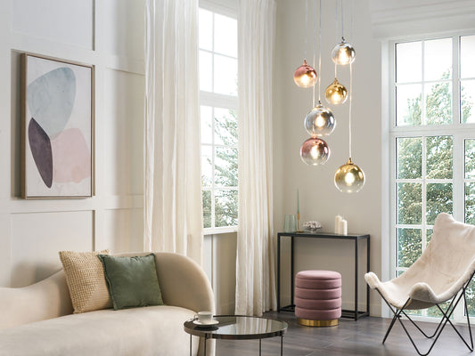 Hängelampe TOOMA Glas Messing